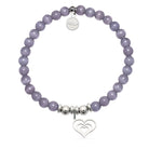 HELP by TJ Family Heart Charm with Purple Cats Eye Charity Bracelet