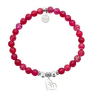 HELP by TJ Family Heart Charm with Red Fire Agate Charity Bracelet