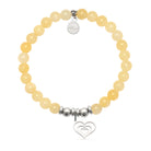HELP by TJ Family Heart Charm with Yellow Jade Charity Bracelet