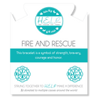 HELP by TJ Fire and Rescue Charm with Aqua Cats Eye Charity Bracelet