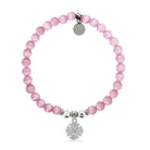 HELP by TJ Fire and Rescue Charm with Pink Cats Eye Charity Bracelet