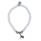 HELP by TJ Flag Charm with White Crystal Gemstone Bracelet