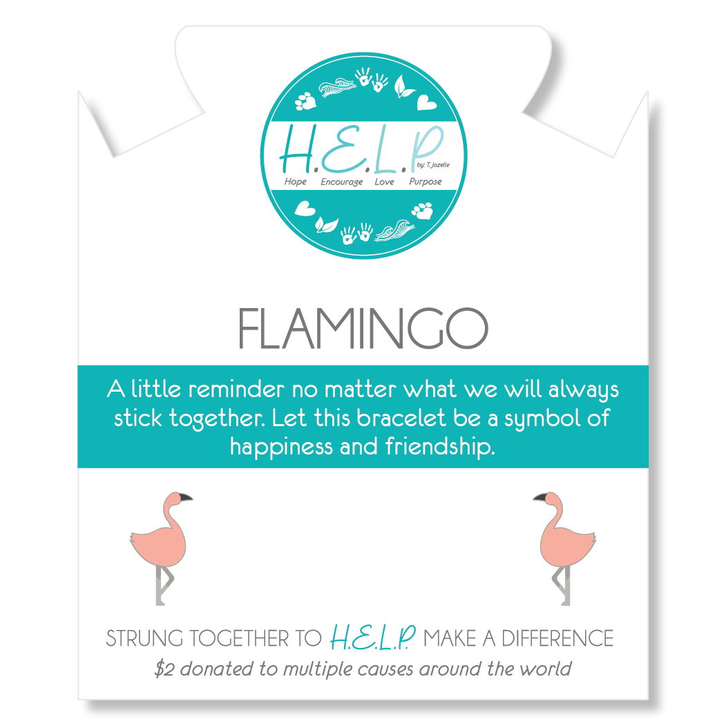 HELP by TJ Flamingo Charm with Aqua Cats Eye Charity Bracelet