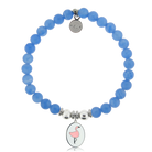 HELP by TJ Flamingo Charm with Azure Blue Jade Charity Bracelet