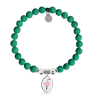 HELP by TJ Flamingo Charm with Green Howlite Charity Bracelet