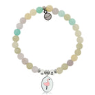 HELP by TJ Flamingo Charm with Green Yellow Jade Charity Bracelet