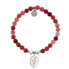 HELP by TJ Flamingo Charm with Red Stripe Agate Charity Bracelet