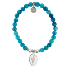 HELP by TJ Flamingo Charm with Tropic Blue Agate Charity Bracelet