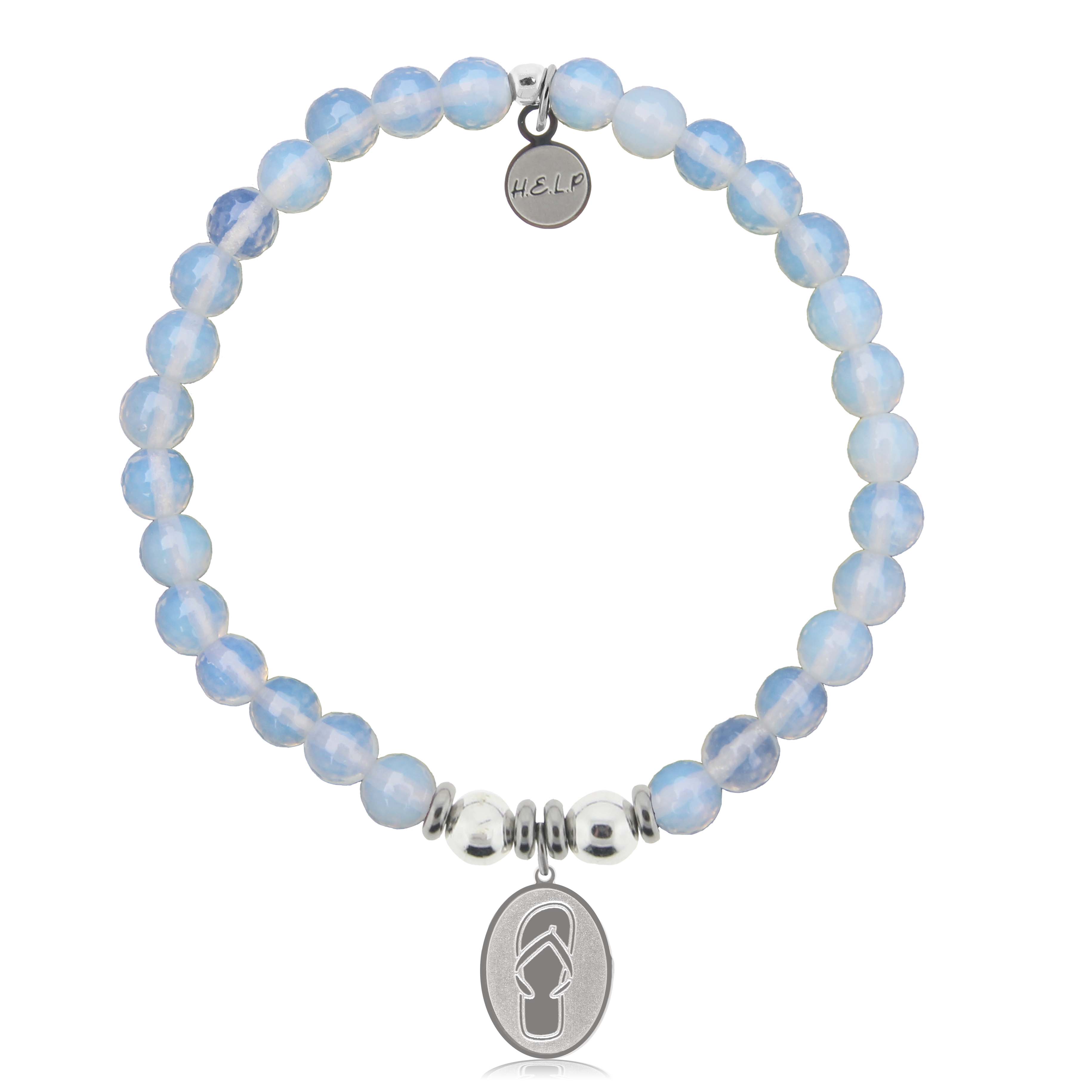 HELP by TJ Flip Flop Charm with Opalite Charity Bracelet