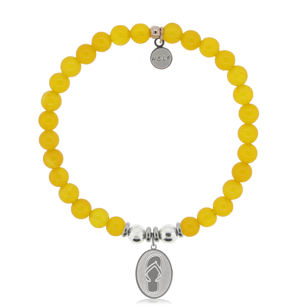 HELP by TJ Flip Flop Charm with Yellow Agate Charity Bracelet