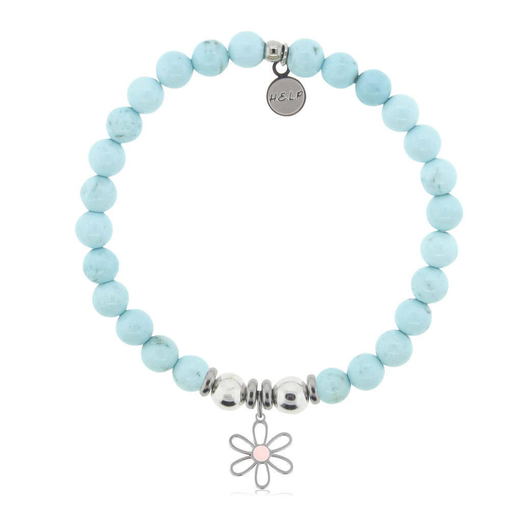 HELP by TJ Flower Charm with Larimar Magnesite Charity Bracelet