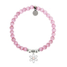 HELP by TJ Flower Charm with Pink Cats Eye Charity Bracelet