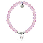 HELP by TJ Flower Charm with Pink Glass Shimmer Charity Bracelet