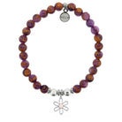 HELP by TJ Flower Charm with Purple Earth Quartz Charity Bracelet