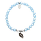 HELP by TJ Football Enamel Charm with Blue Selenite Charity Bracelet