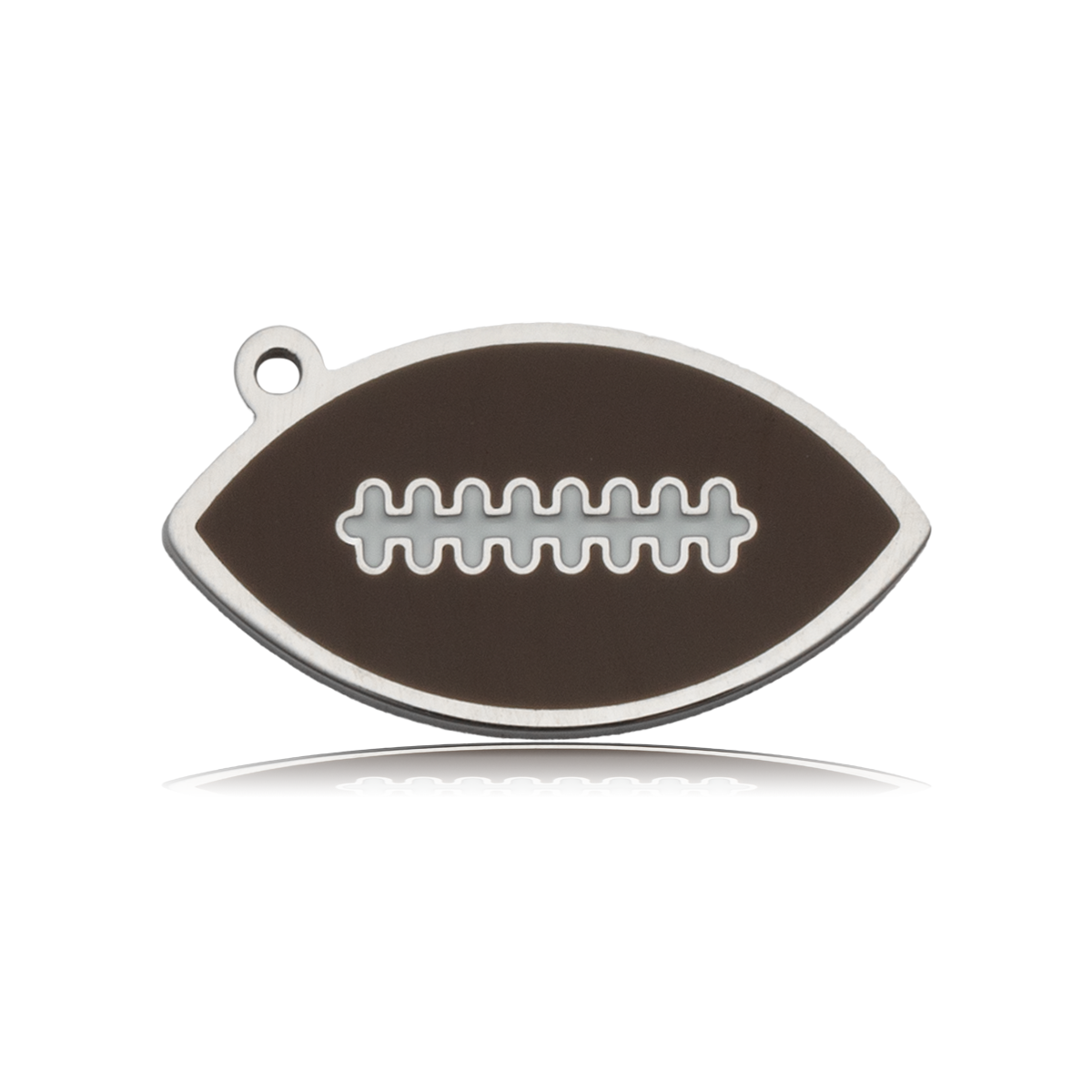 HELP by TJ Football Enamel Charm with Grey Stripe Agate Charity Bracelet