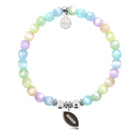 HELP by TJ Football Enamel Charm with Multi Selenite Charity Bracelet