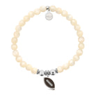 HELP by TJ Football Enamel Charm with Natural Selenite Charity Bracelet