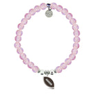 HELP by TJ Football Enamel Charm with Pink Glass Shimmer Charity Bracelet