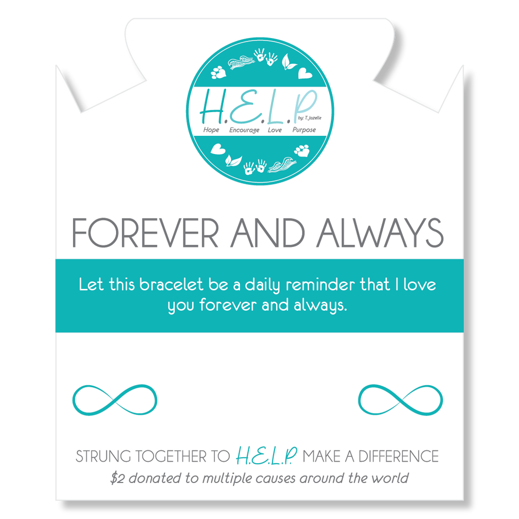 HELP by TJ Forever And Always Charm with Aqua Cats Eye Charity Bracelet