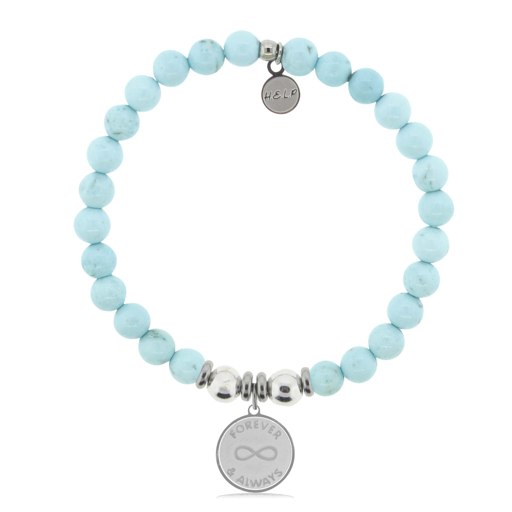 HELP by TJ Forever and Always Charm with Larimar Magnesite Charity Bracelet