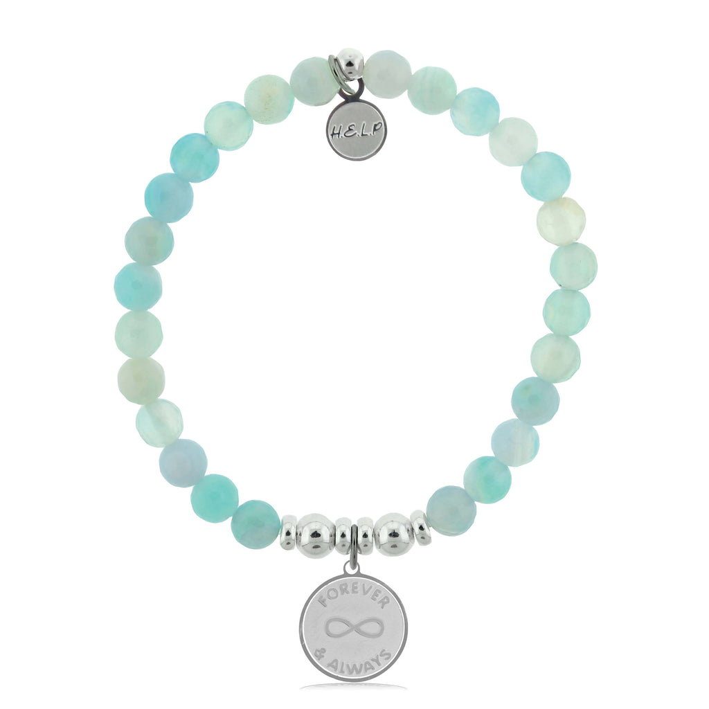 HELP by TJ Forever and Always Charm with Light Blue Agate Charity Bracelet