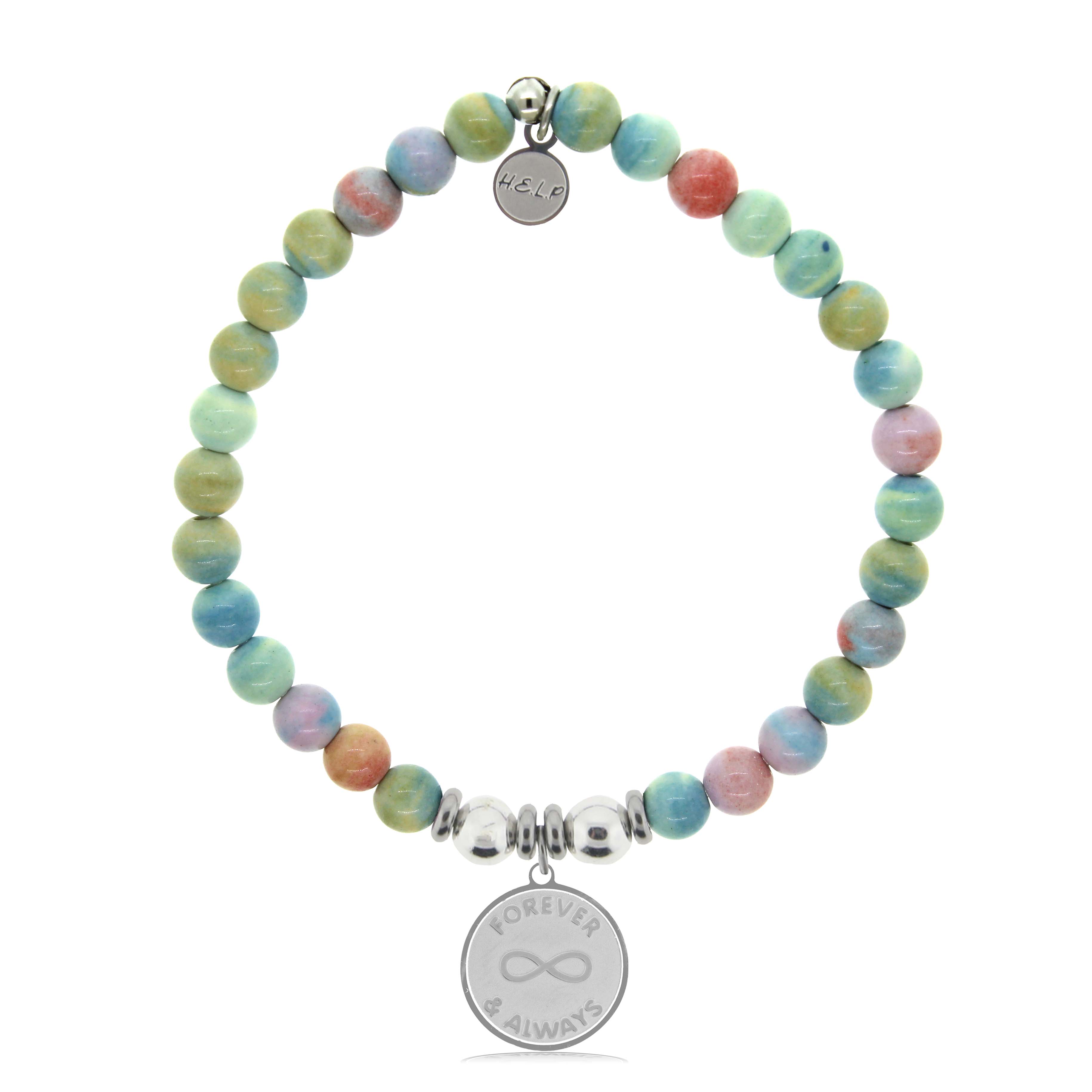 HELP by TJ Forever and Always Charm with Pastel Jade Charity Bracelet