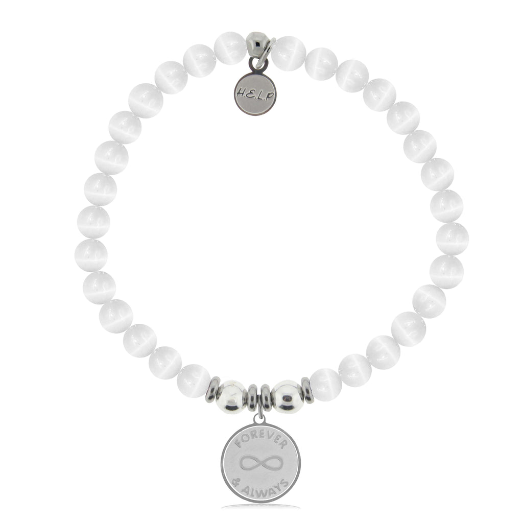 HELP by TJ Forever and Always Charm with White Cats Eye Charity Bracelet