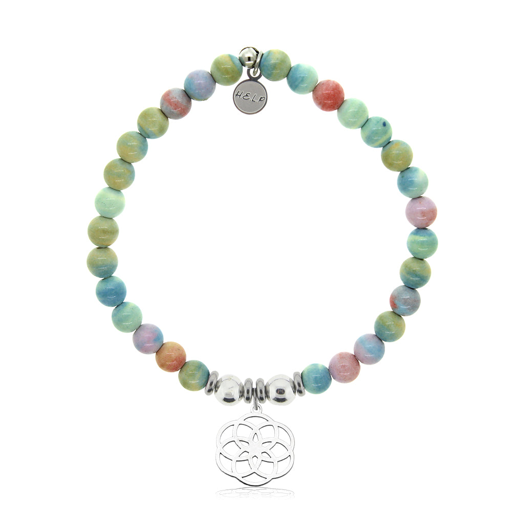 HELP by TJ Forever Connected Charm with Pastel Magnesite Charity Bracelet