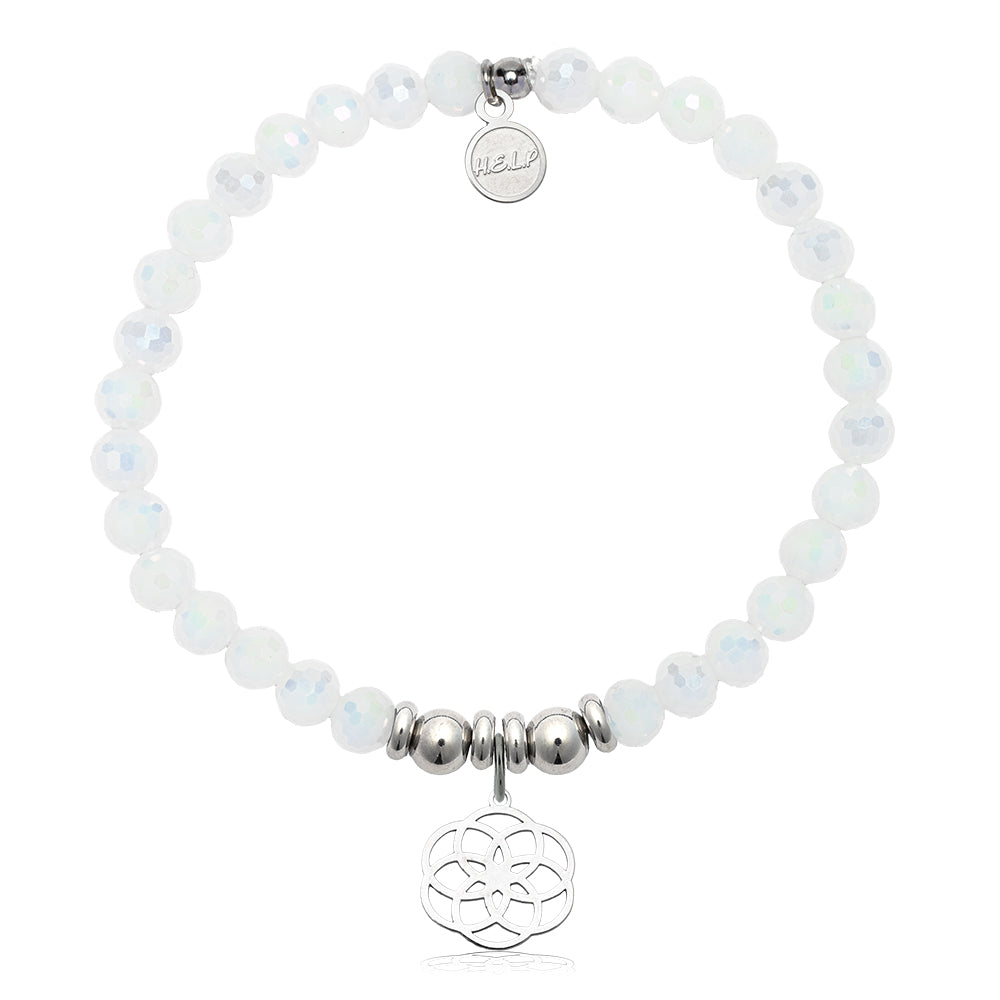 HELP by TJ Forever Connected Charm with Whites Crystal Charity Bracelet