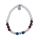 HELP by TJ Freedom with Red Star & White Crystal Gemstone Bracelet