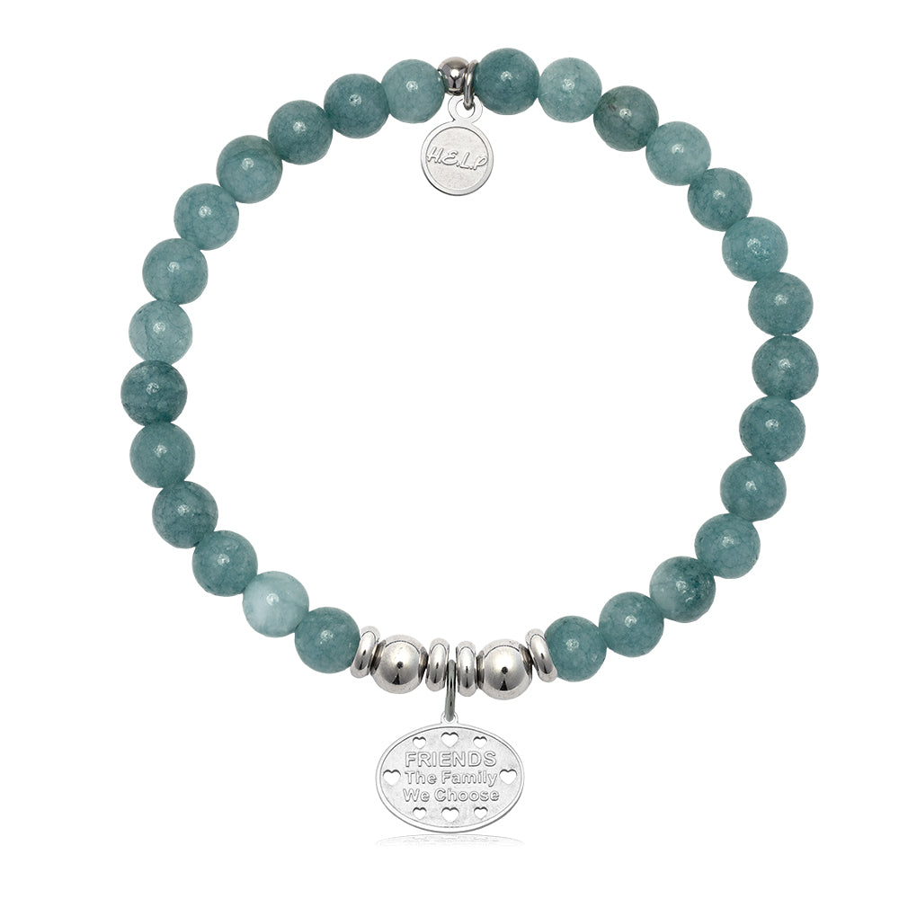 HELP by TJ Friends Cutout Charm with Mountain Blue Jade Charity Bracelet