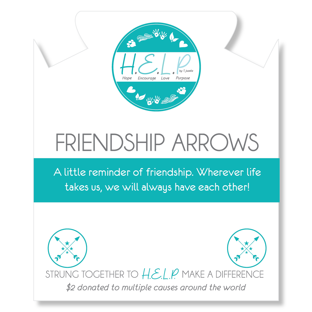 HELP by TJ Friendship Arrows Charm with Blue Selenite Charity Bracelet