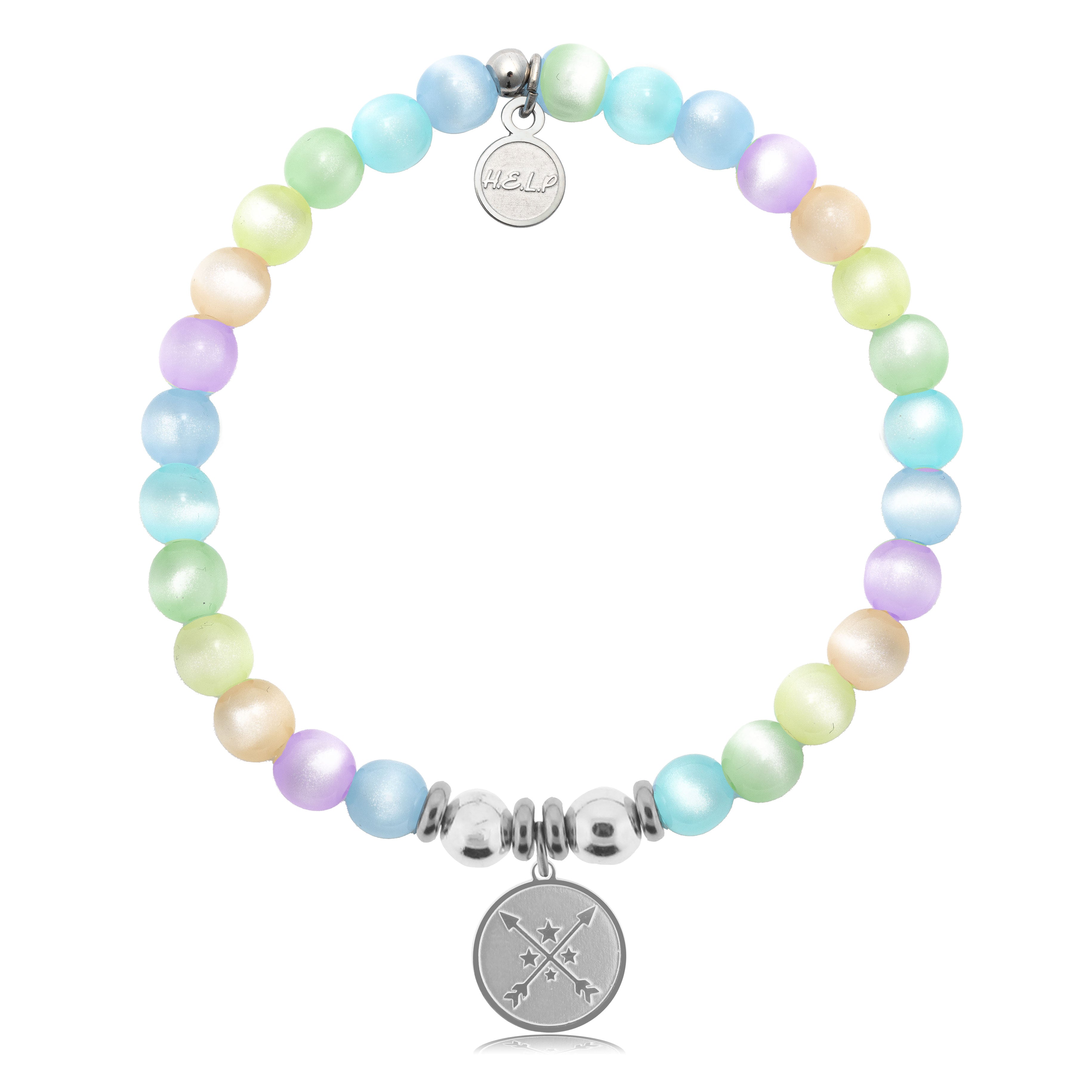 HELP by TJ Friendship Arrows Charm with Multi Selenite Charity Bracelet