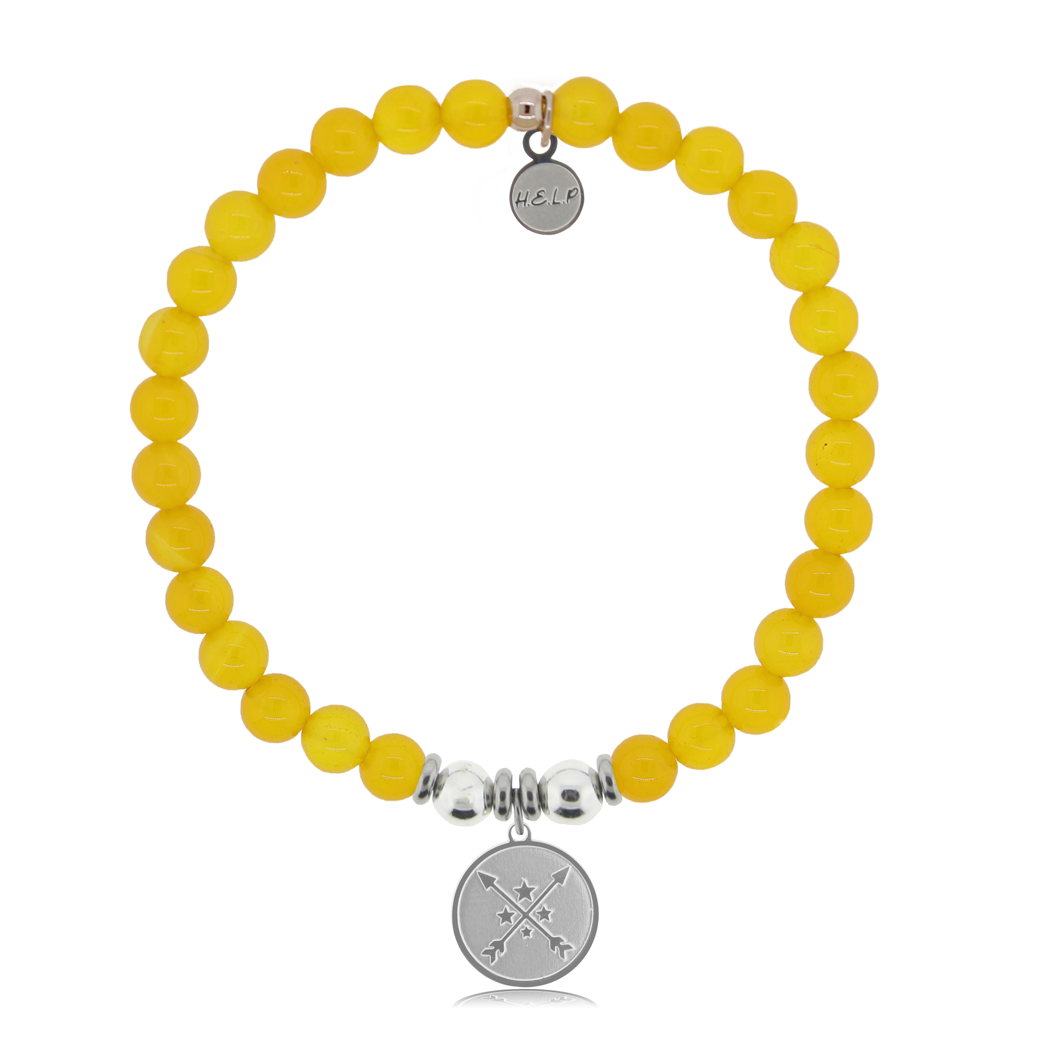 HELP by TJ Friendship Arrows Charm with Yellow Agate Charity Bracelet