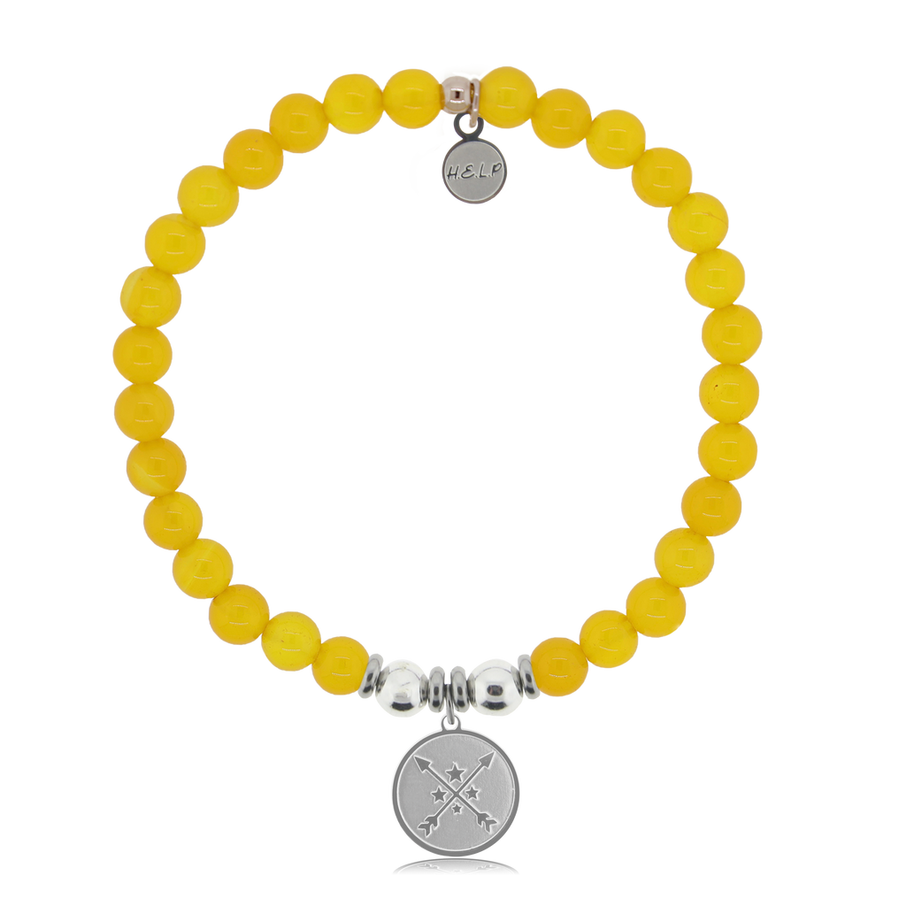 HELP by TJ Friendship Arrows Charm with Yellow Agate Charity Bracelet