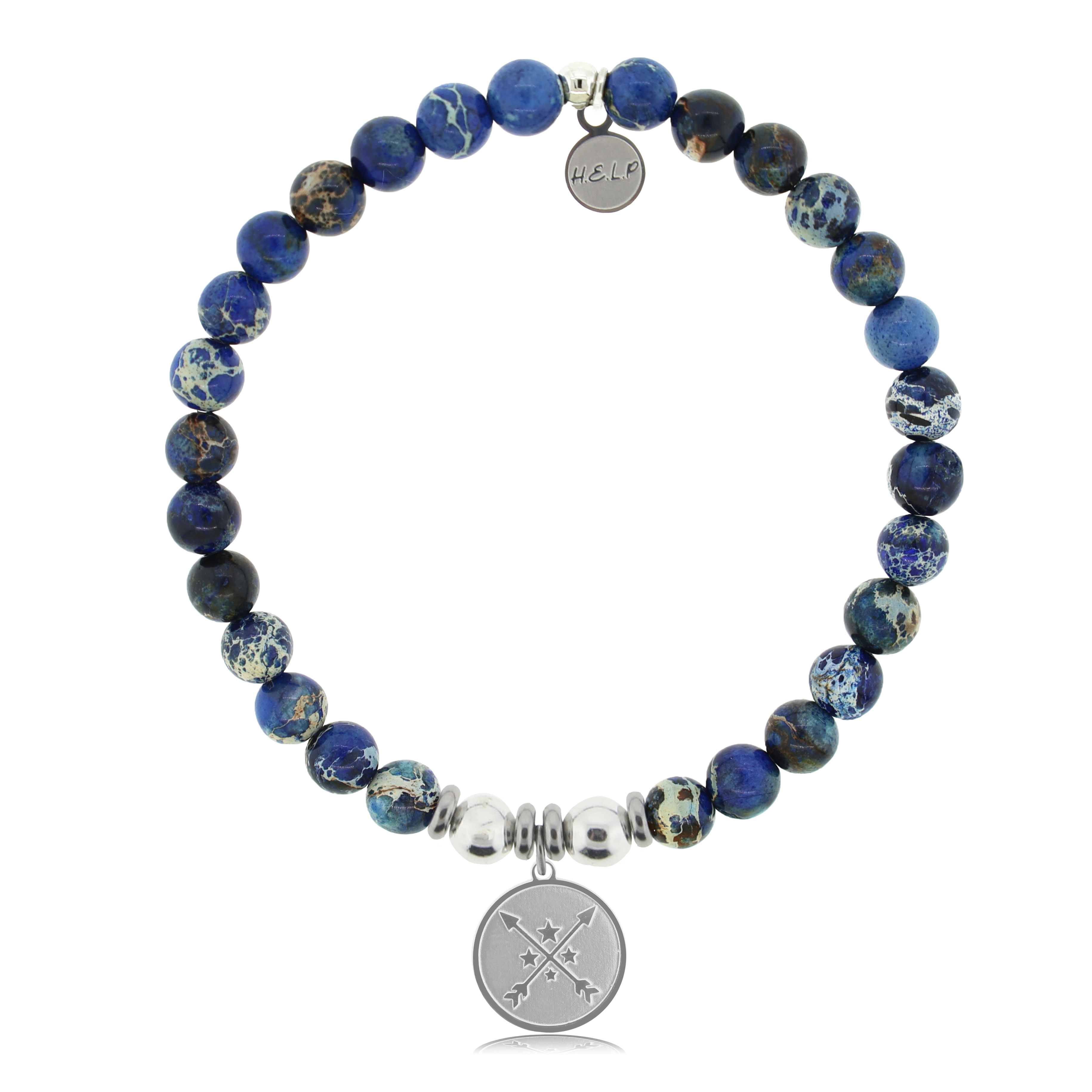 HELP by TJ Friendship Arrows with Royal Blue Jasper Charity Bracelet