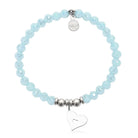HELP by TJ Friendship Heart Charm with Aqua Crystal Charity Bracelet