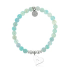 HELP by TJ Friendship Heart Charm with Light Blue Agate Charity Bracelet