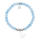 HELP by TJ Friendship Heart Charm with Light Blue Quartz Charity Bracelet