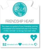 HELP by TJ Friendship Heart Charm with Pink Jade Charity Bracelet