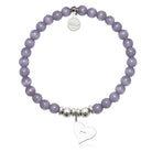 HELP by TJ Friendship Heart Charm with Purple Cats Eye Charity Bracelet