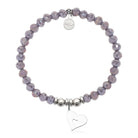 HELP by TJ Friendship Heart Charm with Purple Crystal Charity Bracelet