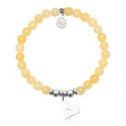 HELP by TJ Friendship Heart Charm with Yellow Jade Charity Bracelet
