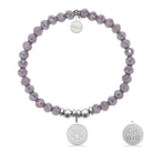 HELP by TJ Get Well Charm with Purple Crystal Charity Bracelet