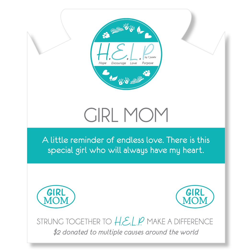 HELP by TJ Girl Mom Charm with Blue Selenite Charity Bracelet