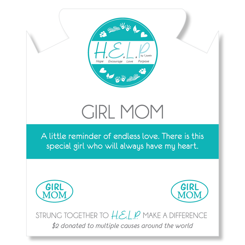 HELP by TJ Girl Mom Charm with Blue Selenite Charity Bracelet