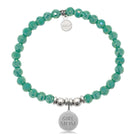 HELP by TJ Girl Mom Charm with Green Crystal Charity Bracelet