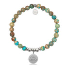HELP by TJ Girl Mom Charm with Turquoise Jasper Charity Bracelet