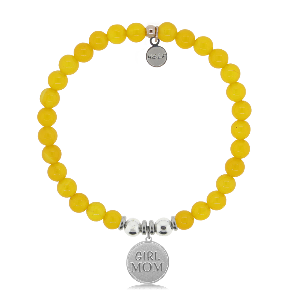 HELP by TJ Girl Mom Charm with Yellow Agate Charity Bracelet